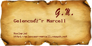 Gelencsér Marcell névjegykártya